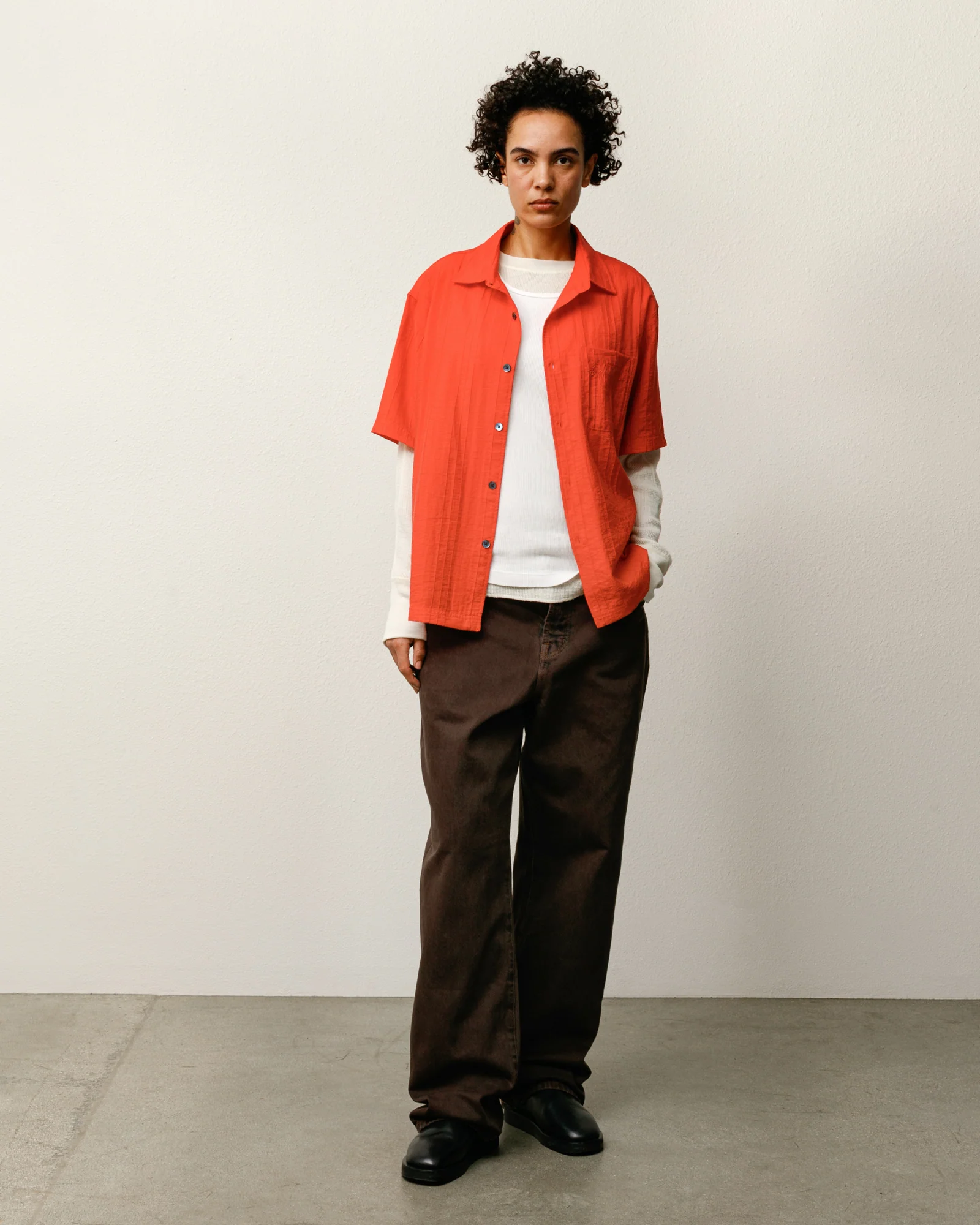 PLEATED TEXTURED SHIRT