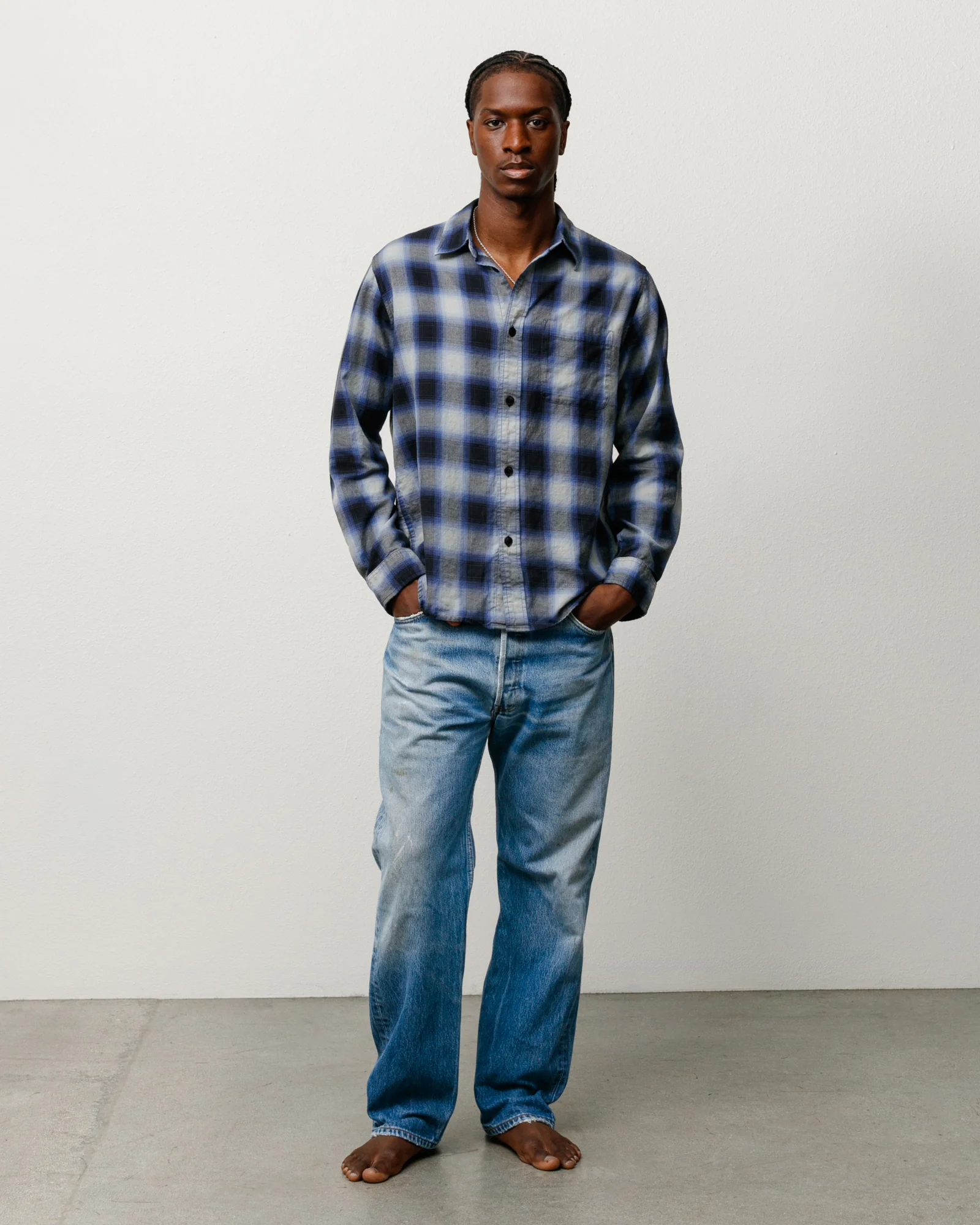 BEACH OMBRE PLAID SHIRT - Image 3