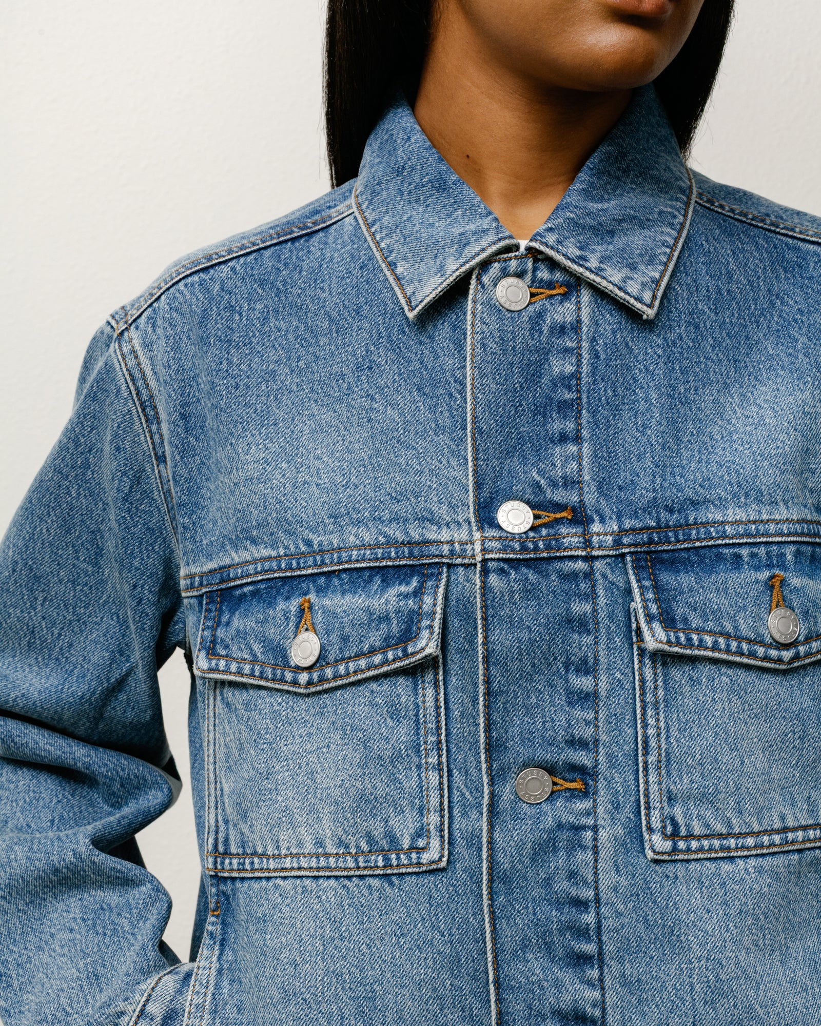 LINED DENIM TRUCKER JACKET - Image 4