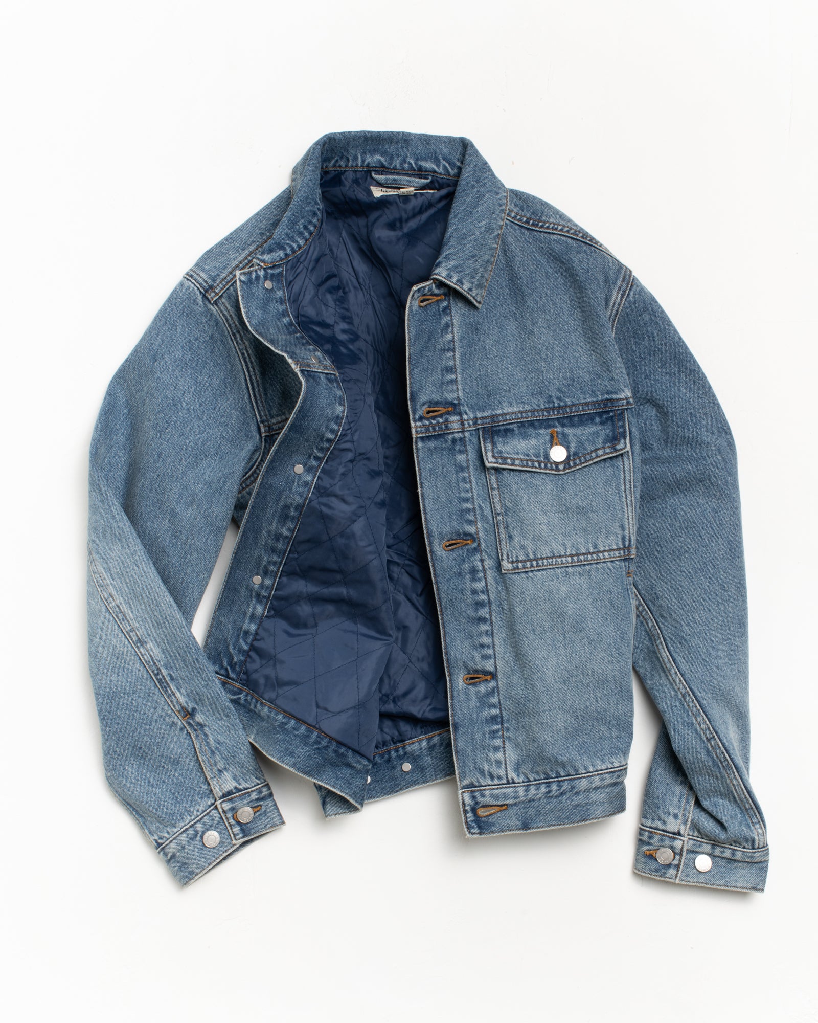 LINED DENIM TRUCKER JACKET - Image 8