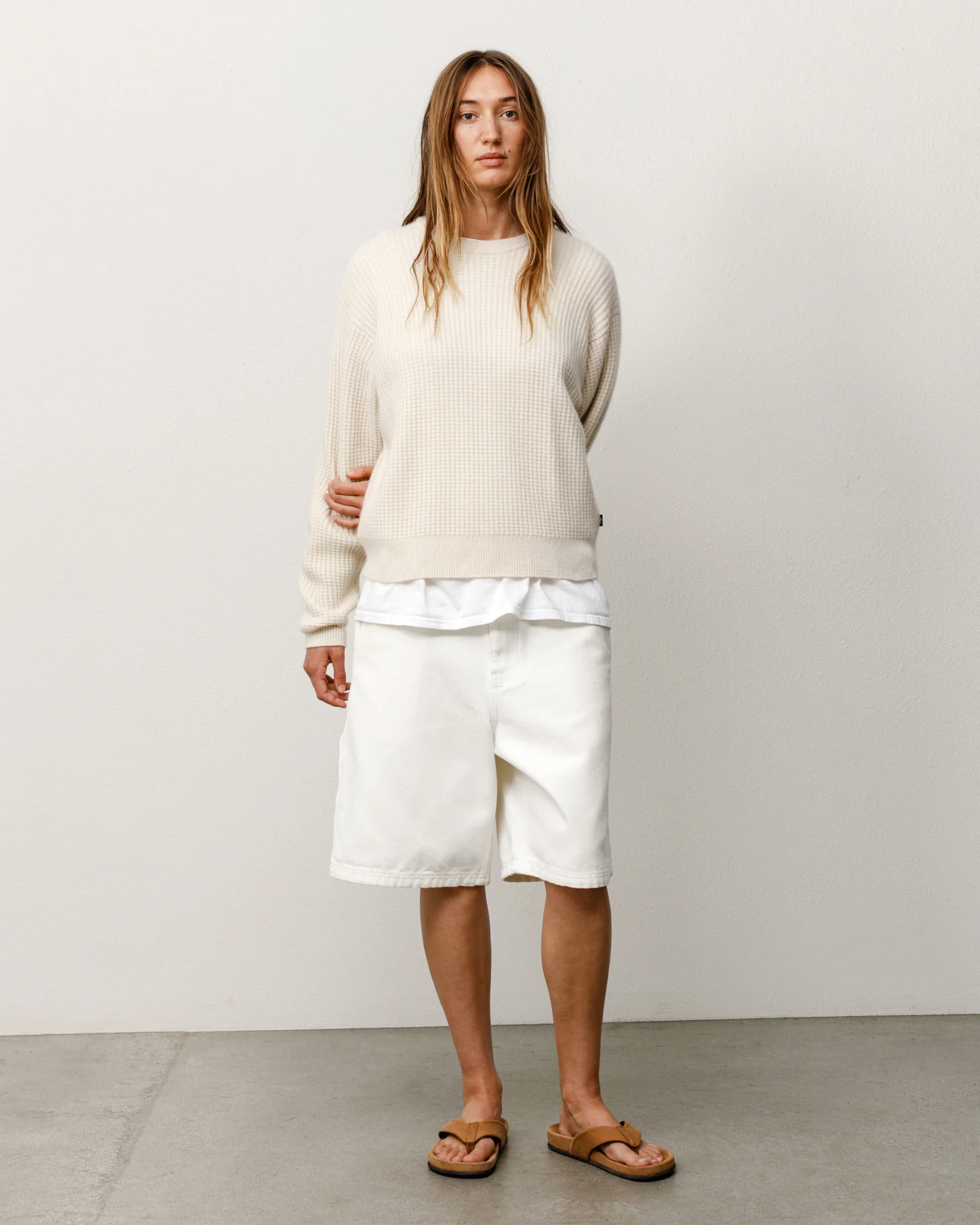 WAFFLE CASHMERE SWEATER