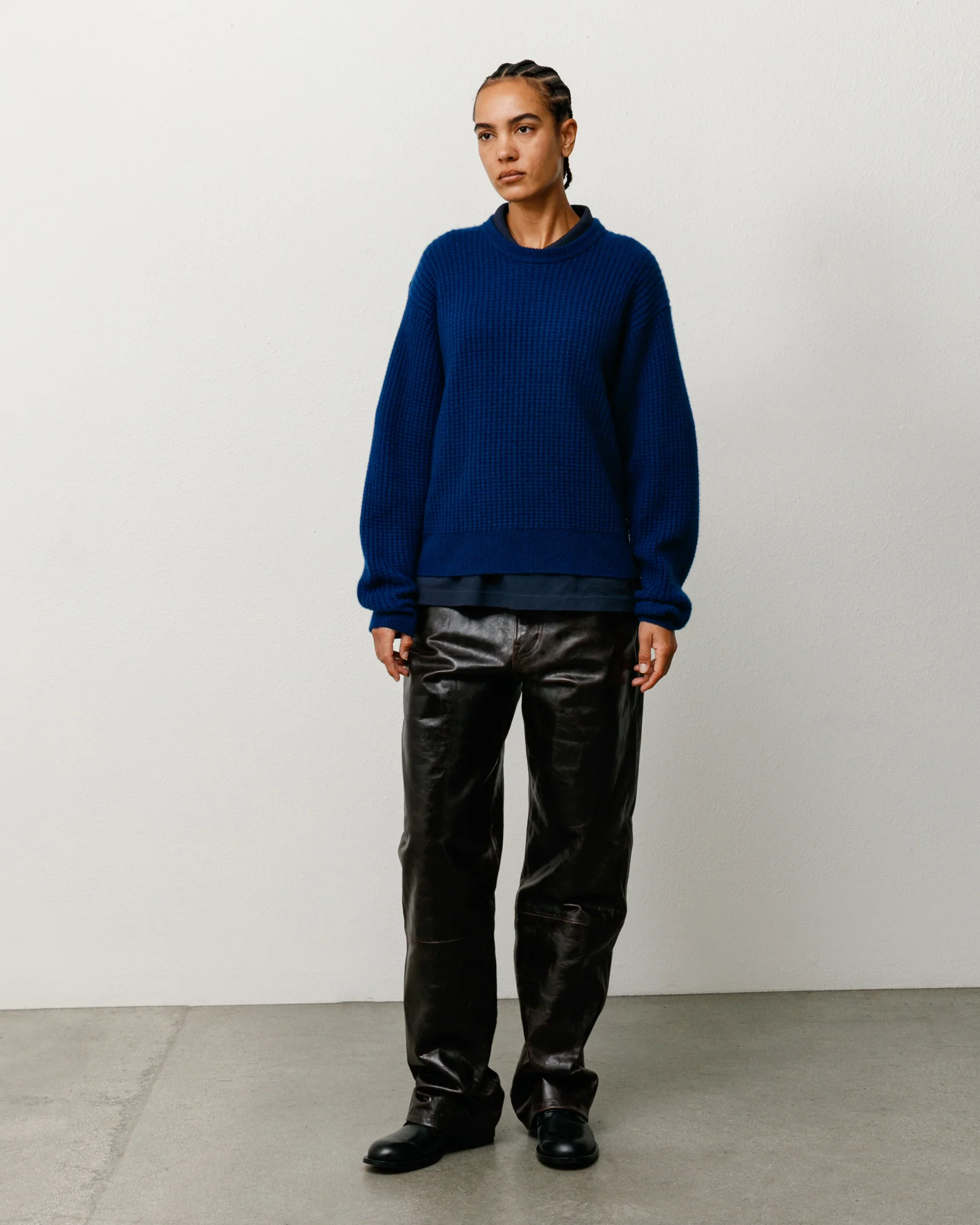 WAFFLE CASHMERE SWEATER
