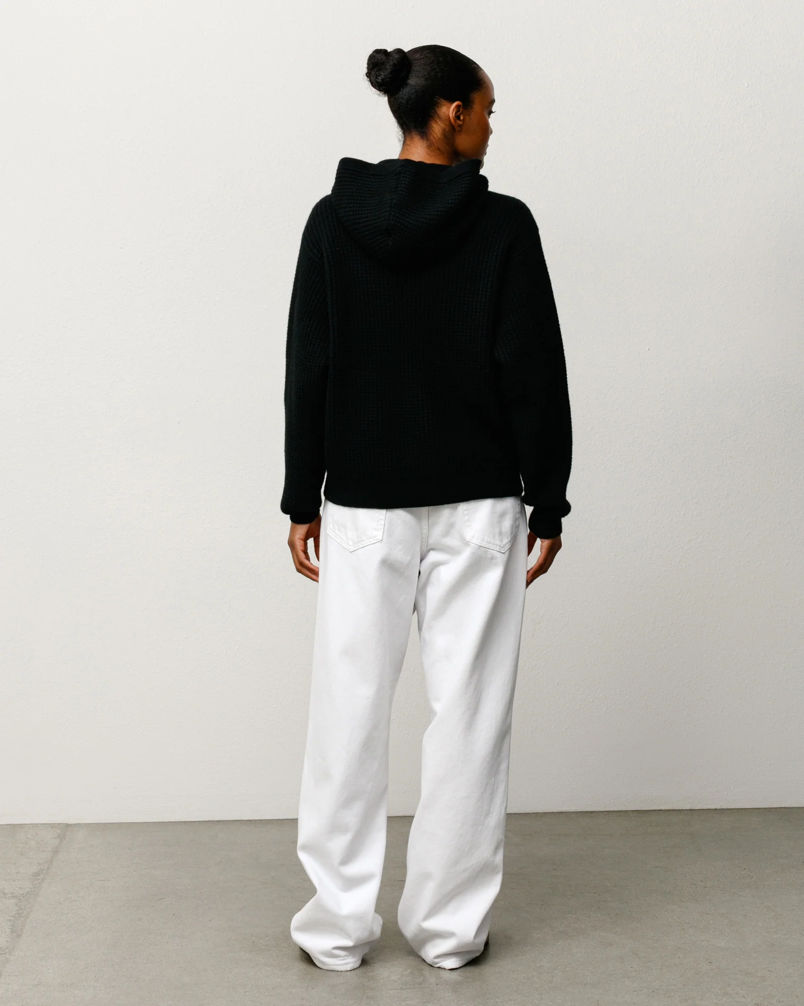 WAFFLE CASHMERE ZIP HOOD SWEATER - Image 3