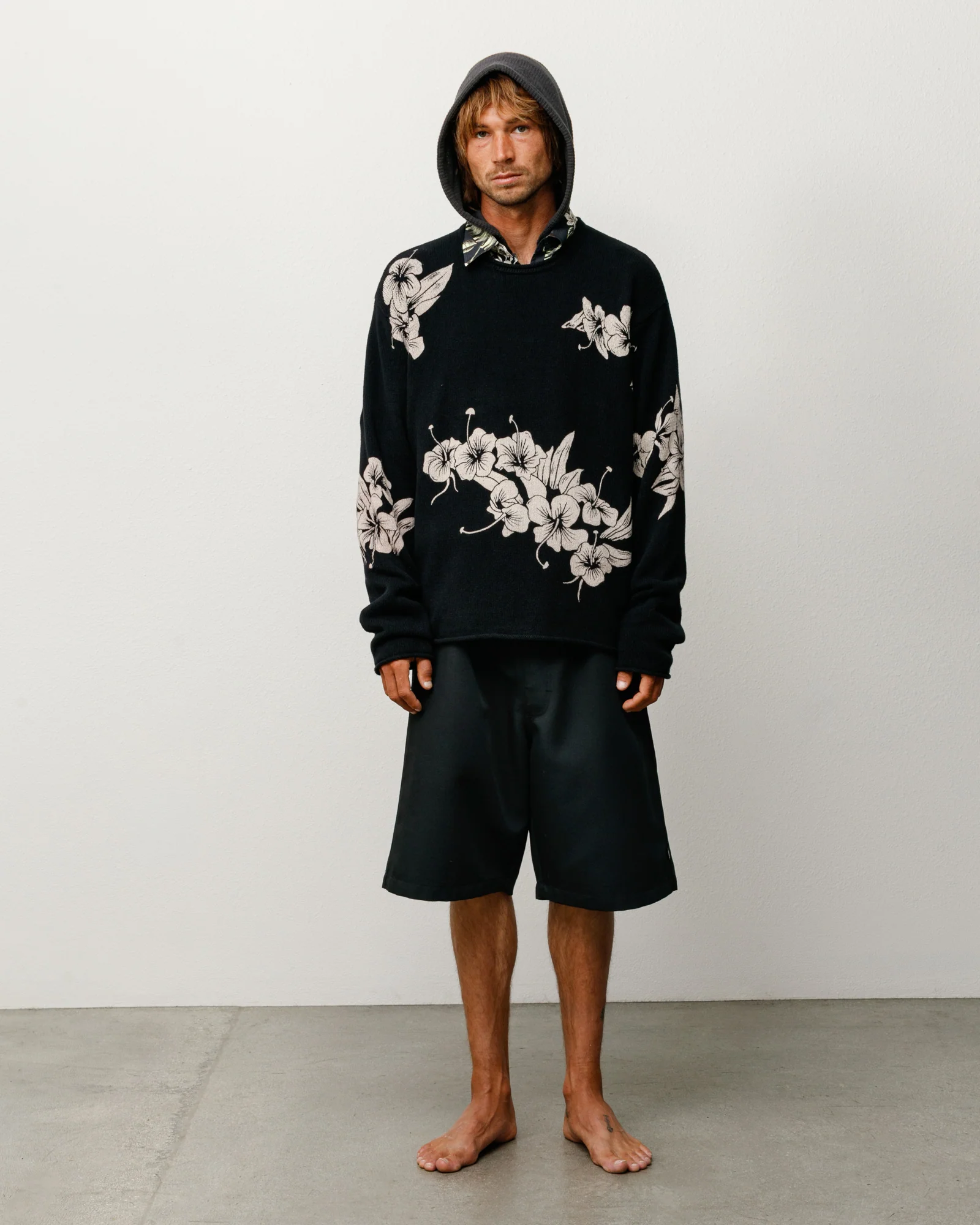 FLORAL ROLL NECK SWEATER