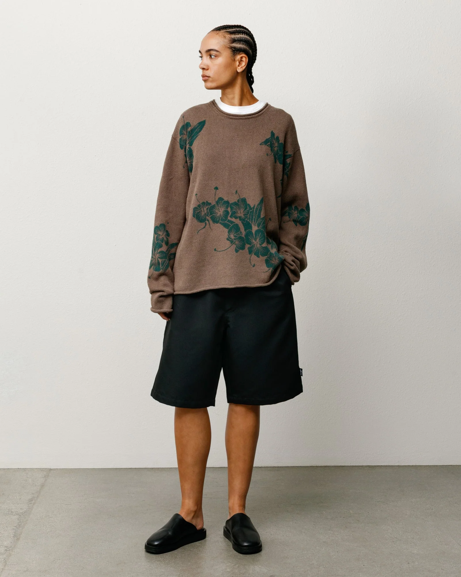 FLORAL ROLL NECK SWEATER