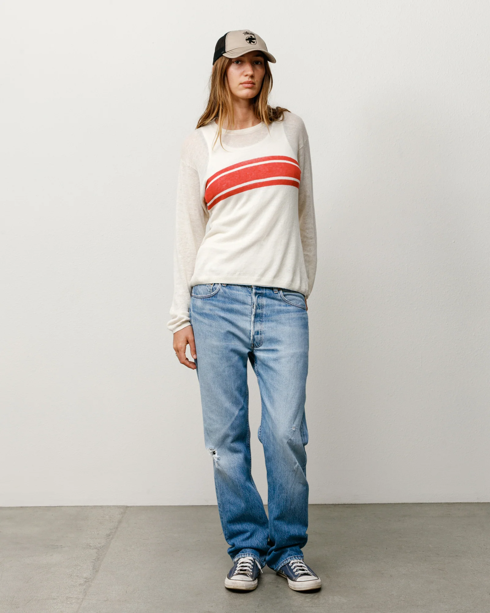 LIGHTWEIGHT STRIPED SWEATER